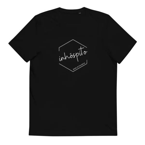 INHÓSPITO CAMISETA UNISEX NEGRA FONDO TRANSPARENTE